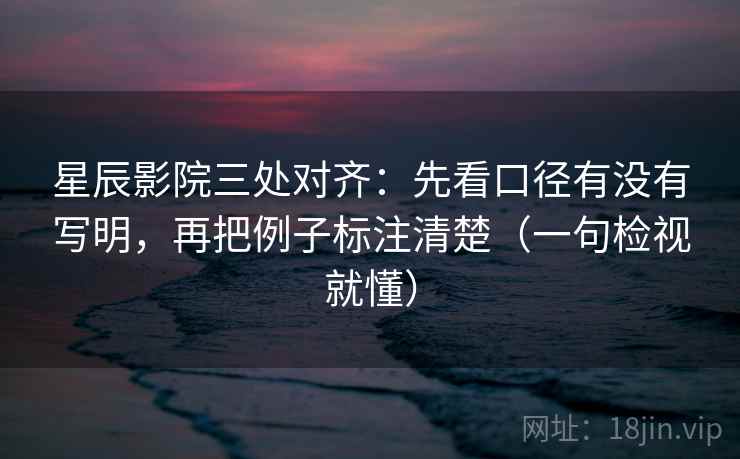 星辰影院三处对齐：先看口径有没有写明，再把例子标注清楚（一句检视就懂）